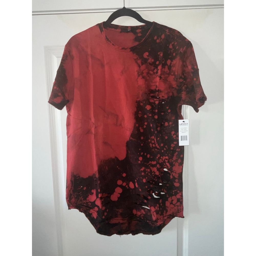 Men's Jordan Craig red and black tie-dye Short Sleeve T-shirt Large
